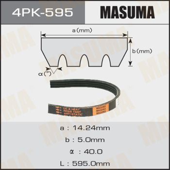 Ремень поликлиновый 4pk595 Masuma                4PK-595