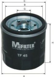 Фильтр масляный MFILTER                TF 45